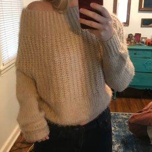 Super soft over the shoulder sweater